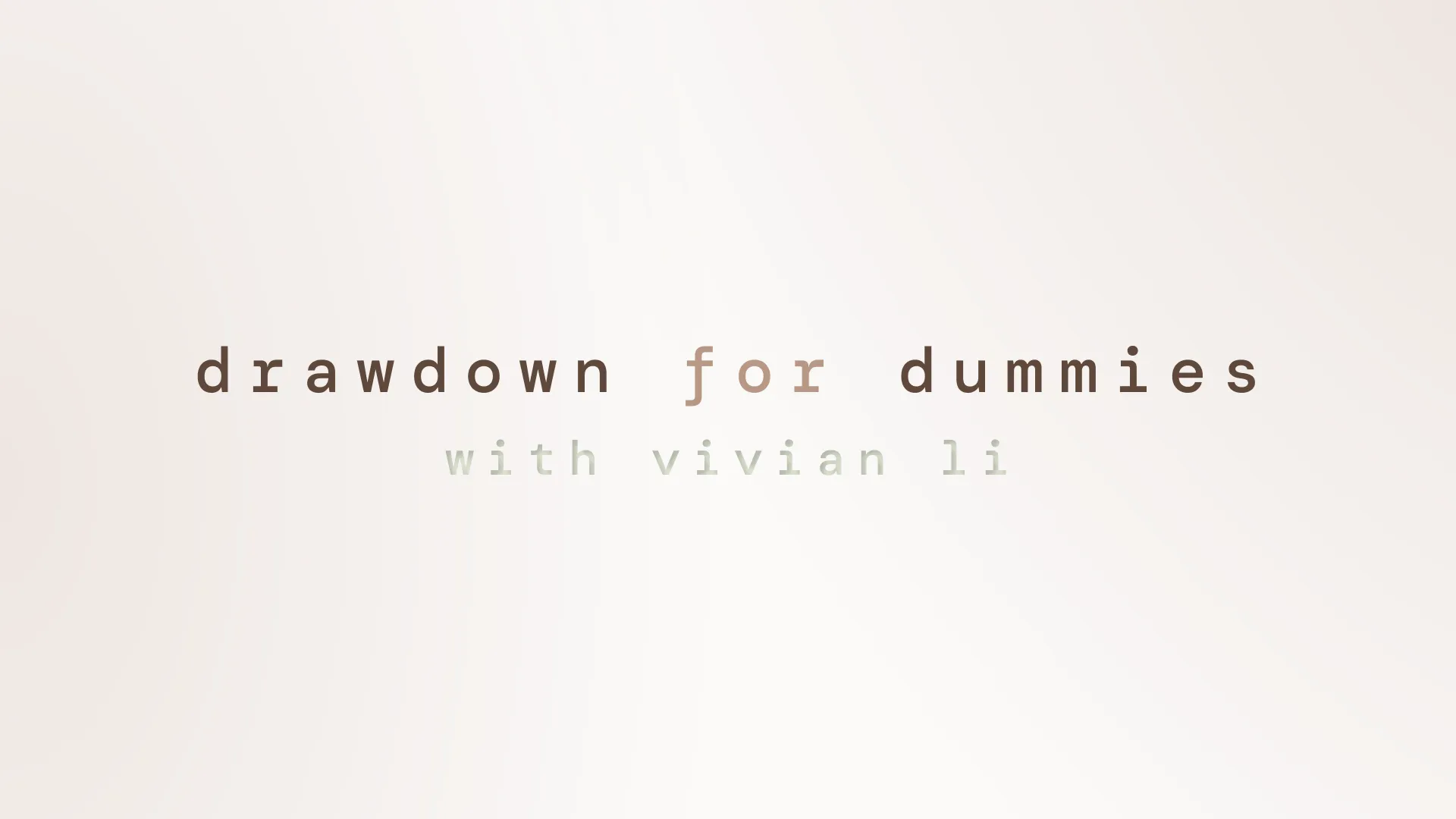 Drawdown for dummies ep. 1