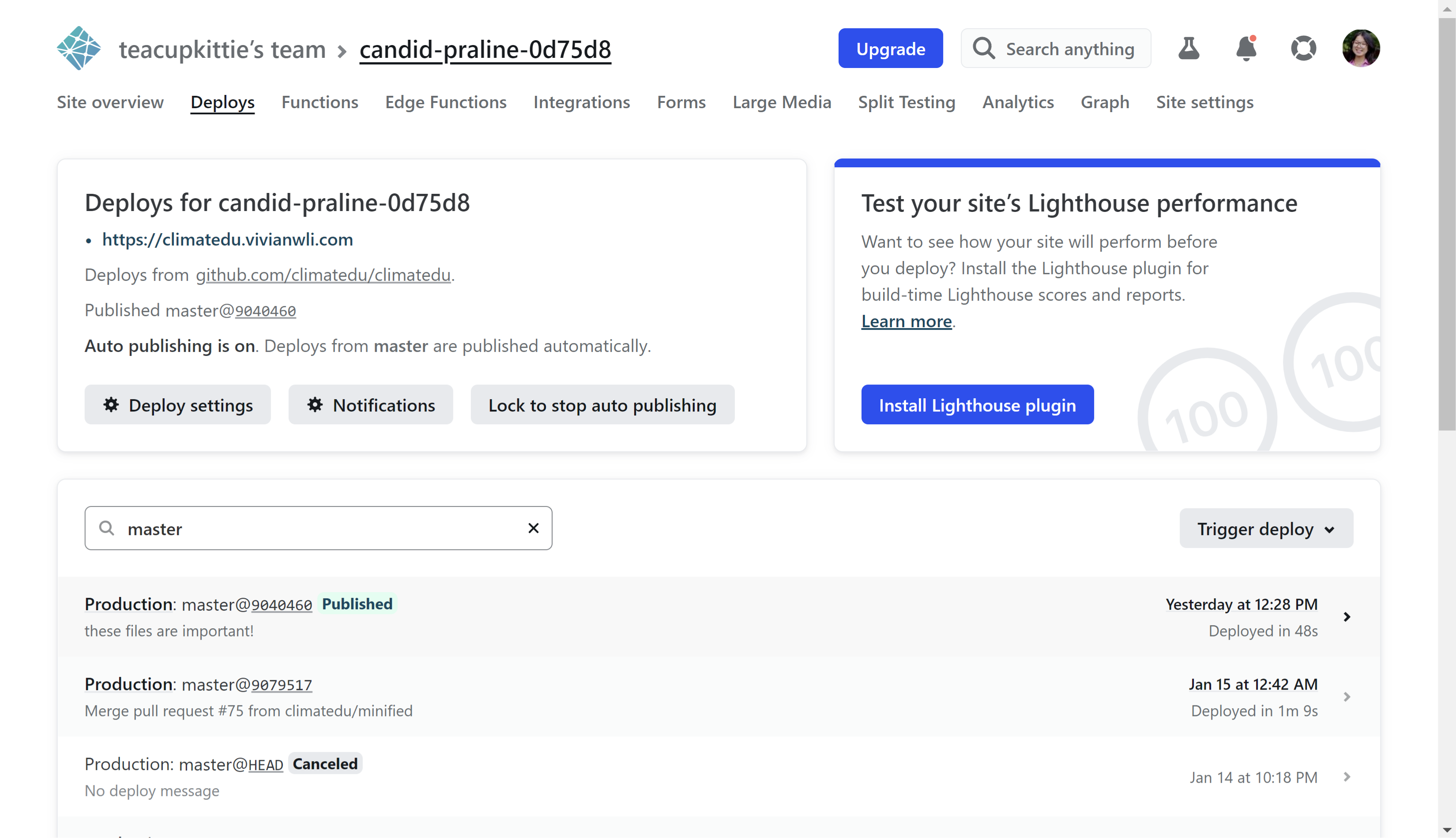 <b>BEFORE:</b> Original page for production deploys.