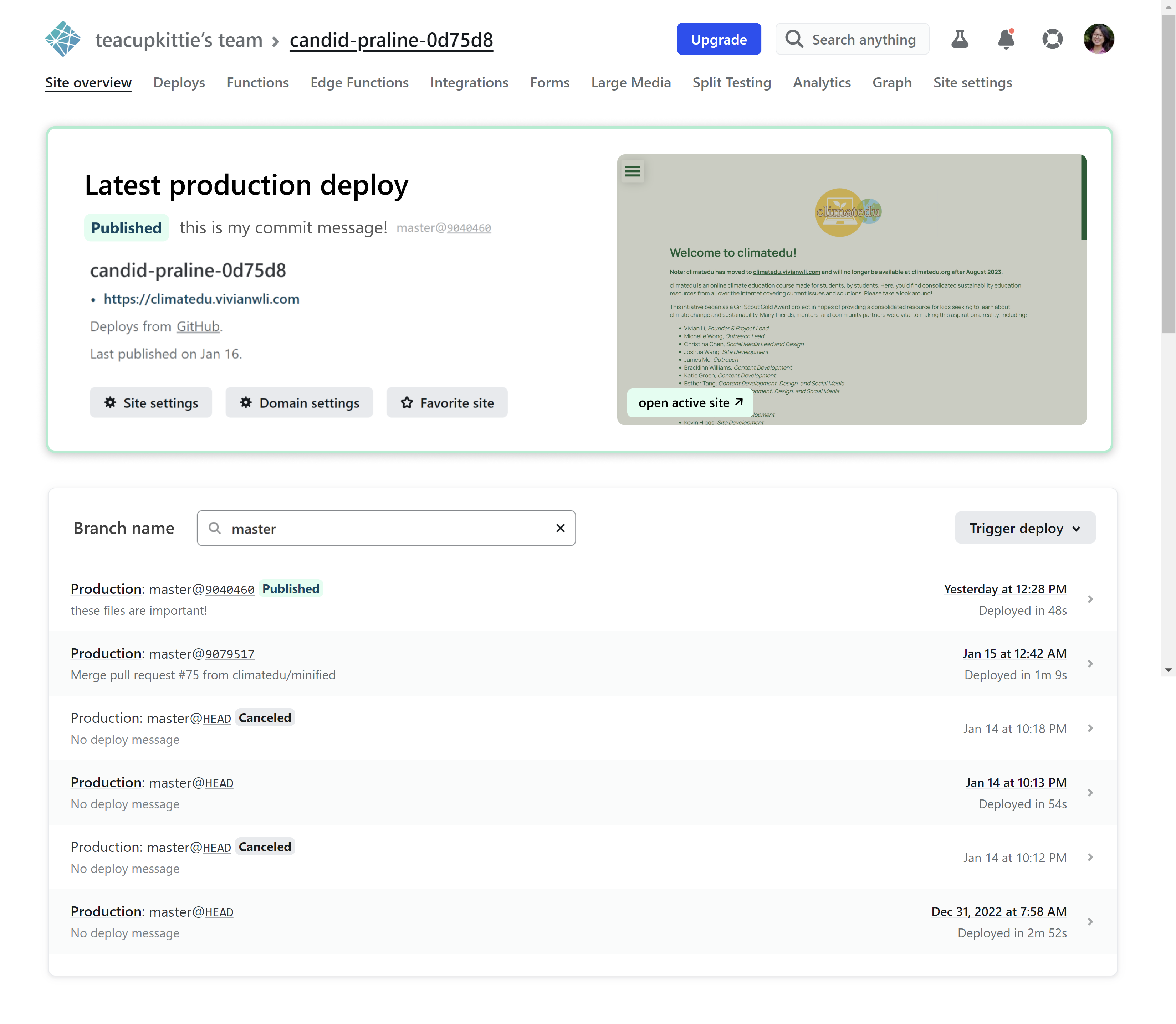 <b>AFTER:</b> Redesigned deploy previews, integrated with site homepage.