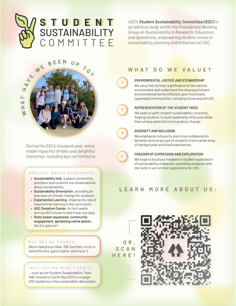Student Sustainability Committee infographic