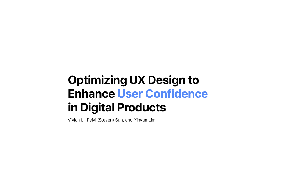 Optimizing UX design to enhance user confidence in digital products